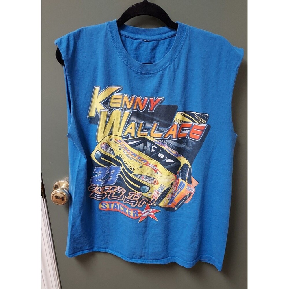 Vintage 2003 Kenny Wallace NASCAR Shirt Stacker 2 Racing Sleeveless T-Shirt Y2K